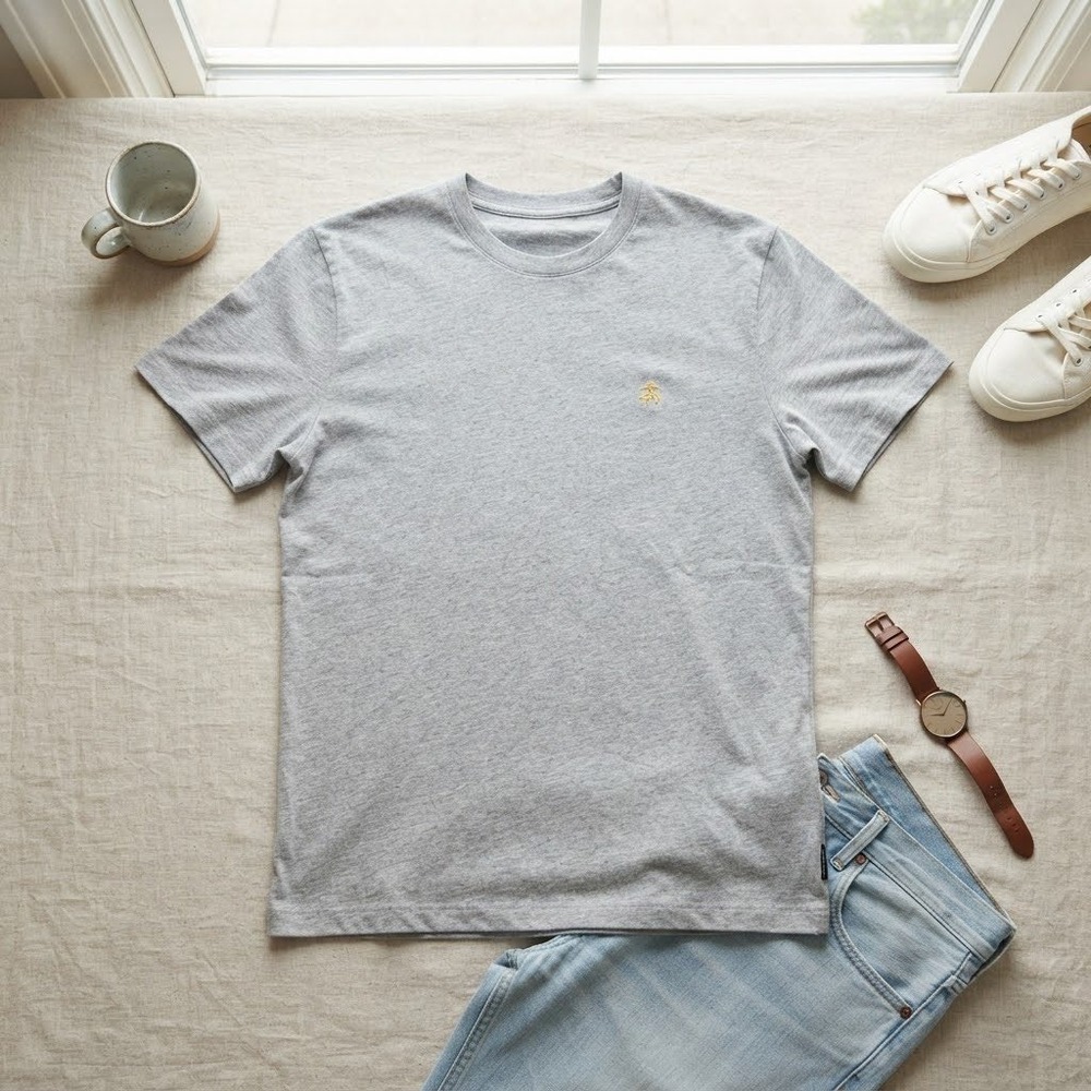 Brooks Brothers Mens Small Gray Cotton Short Sleeve Golden Fleece Logo T-Shirt